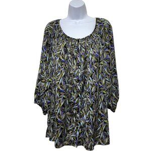 Women's 2X-Plus Size Button Top Half Sleeve Light Weight Design By-George Woman